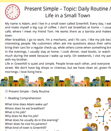 Czasy angielskie - czytanki i ćwiczenia