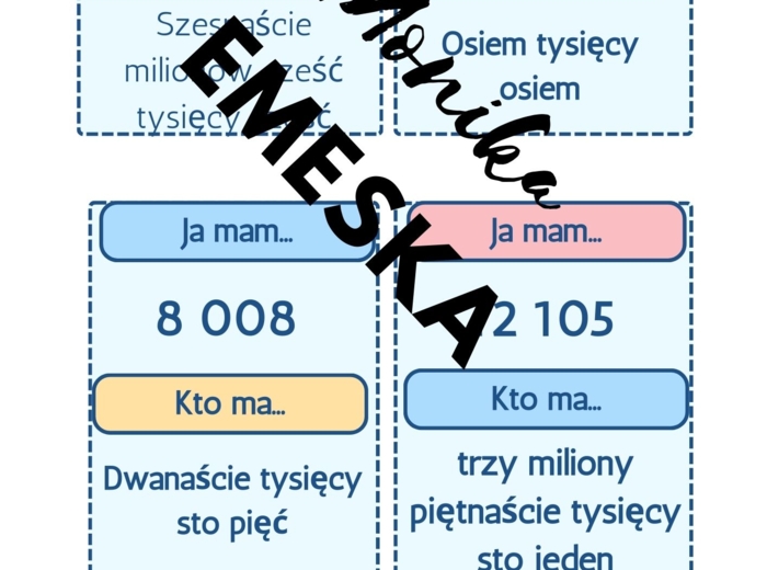 JA MA, KTO MA.. ODCZYTYWANIE LICZB