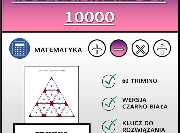 Trimino - Odejmowanie do 10000 | matematyka