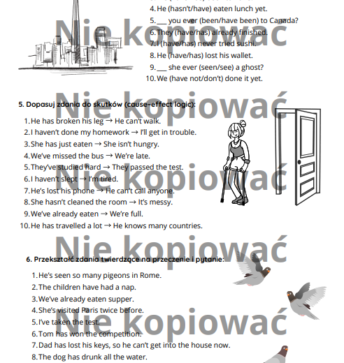 Karta pracy - czas Present Perfect (A2)