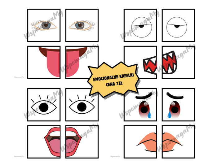 EMOCJONALNE KAFELKI gra emocje dla PSYCHOLOGA/PEDAGOGA