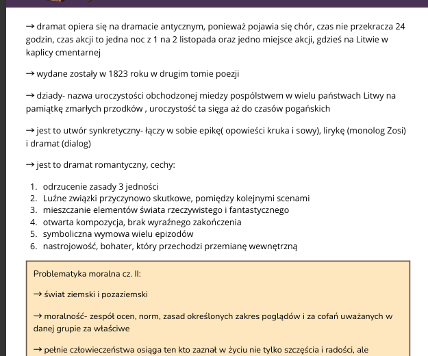 Opracowanie ,,Dziady cz. II"