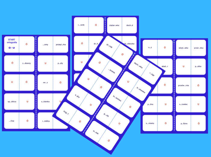 ORTOGRAFICZNE domino - ORTOGRAFIA - ó/u