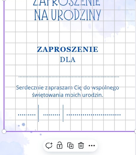 Zaproszenie na urodziny