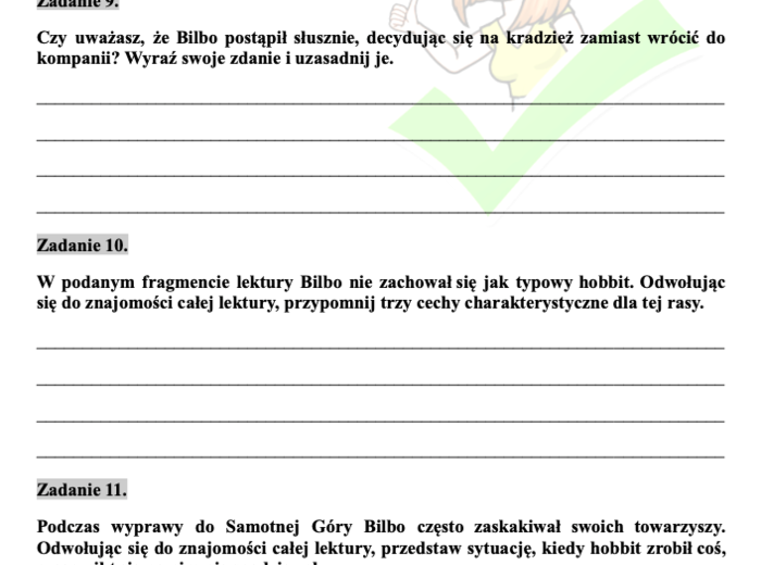 Hobbit - czytanie ze zrozumieniem