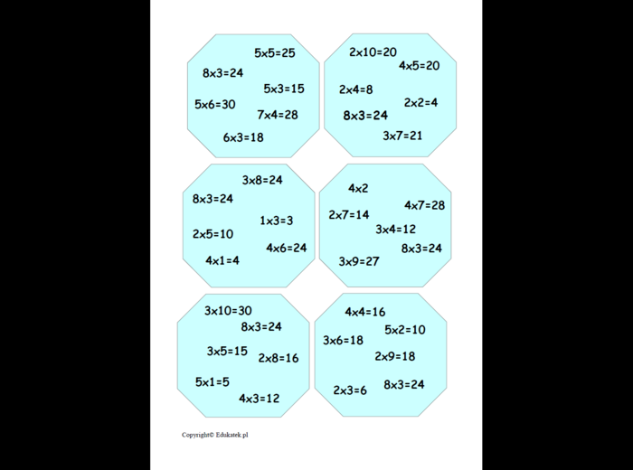 PAKIET TABLICZKA MNOŻENIA