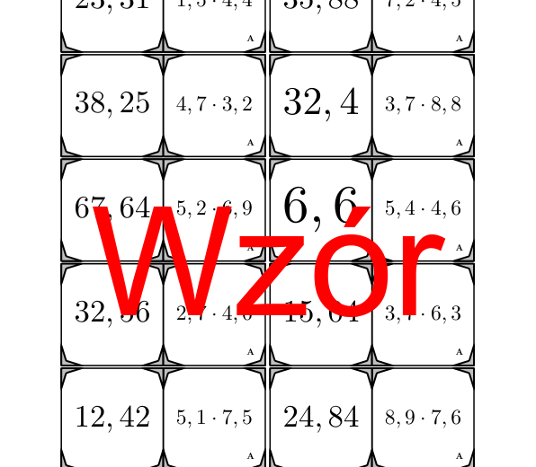 Domino - Mnożenie liczb dziesiętnych | matematyka