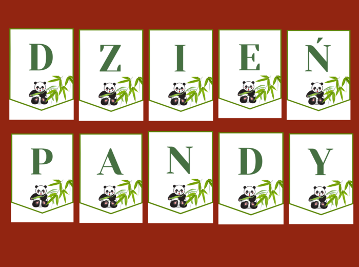DZIEŃ PANDY – girlanda – napis – gazetka – wersja 2