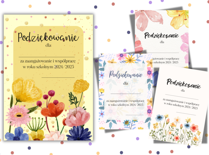 PODZIĘKOWANIA ROK SZKOLNY