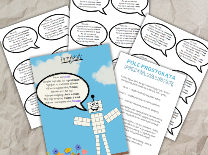 POLE PROSTOKĄTA - wprowadzenie - pomysł na lekcję.