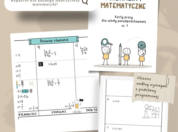 Fundamenty matematyczne - karty pracy dla szkoły ponadpodstawowej