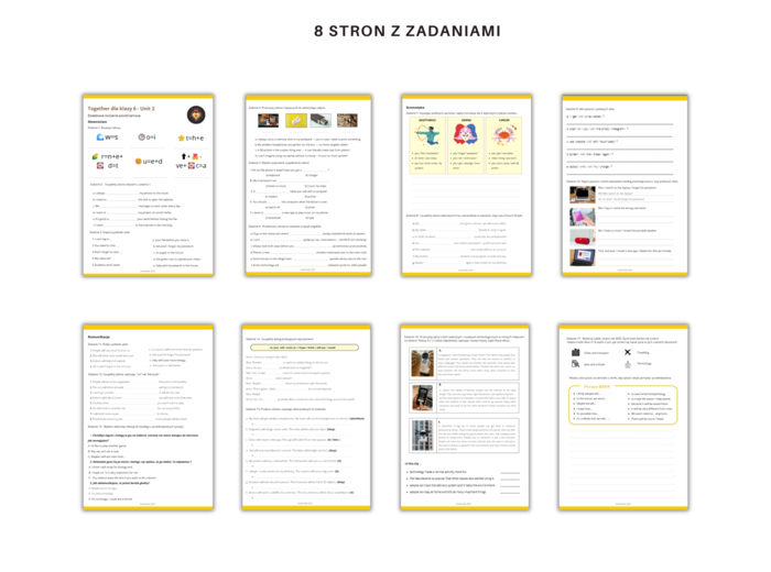 Together klasa 6 Unit 2 Dodatkowe zadania powtórzenie Słownictwo Gramatyka Komunikacja Nowe technologie Czas Przyszły Futur Simple Will Wyrażanie nadziei