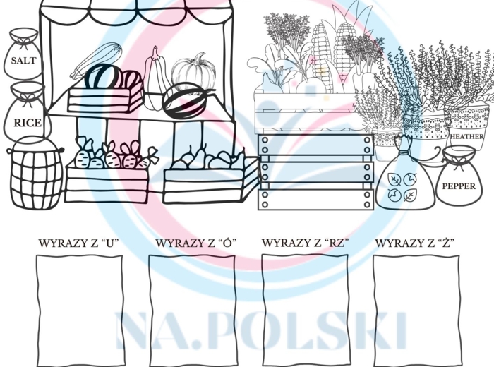Ćwiczenie ortograficzne - nazwy warzyw