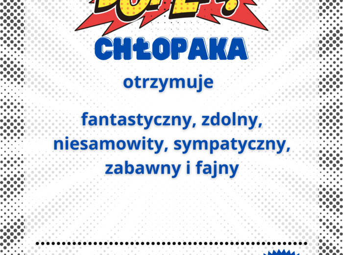 Certyfikat na Dzień Chłopaka