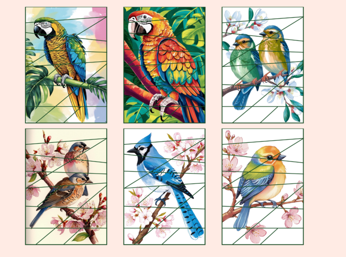 DZIEŃ PTAKÓW – puzzle –EKOLOGIA – wiosna – biblioteka – przedszkole – świetlica – 12 wersji