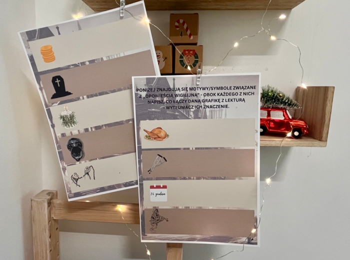 "Opowieść wigilijna" - symbole - gra kalambury - zamiast kartkówki