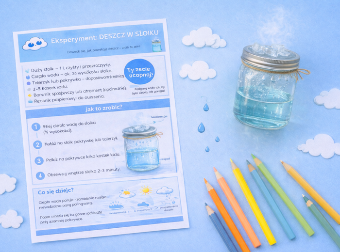 Eksperyment: deszcz w słoiku