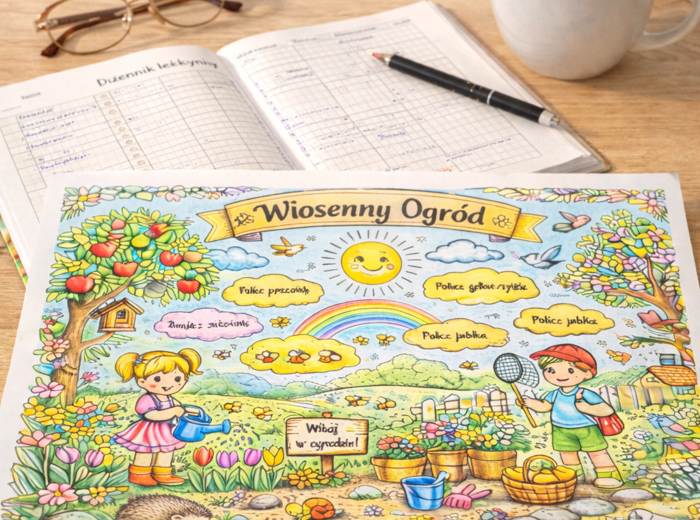 Kolorowanka "Wiosenny ogród"