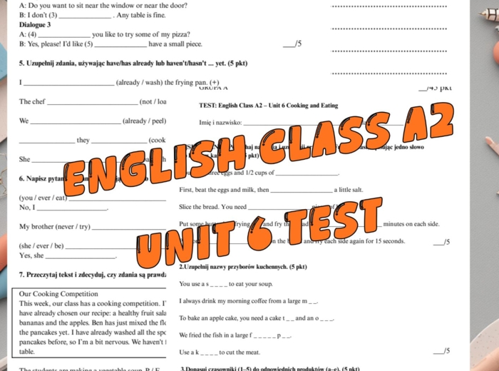 English Class A2 Unit 6 - Test A/B (audio + klucz)
