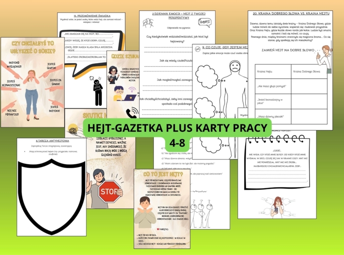 Hejt karty pracy plus gazetka, 4-8