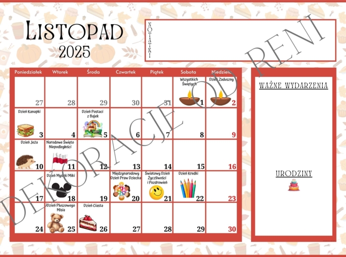Kalendarz Szkolny 2025/2026 z świętami i dniami nietypowymi