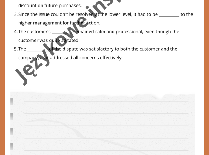 CUSTOMER SERVICE - gotowa lekcja dla dorosłych