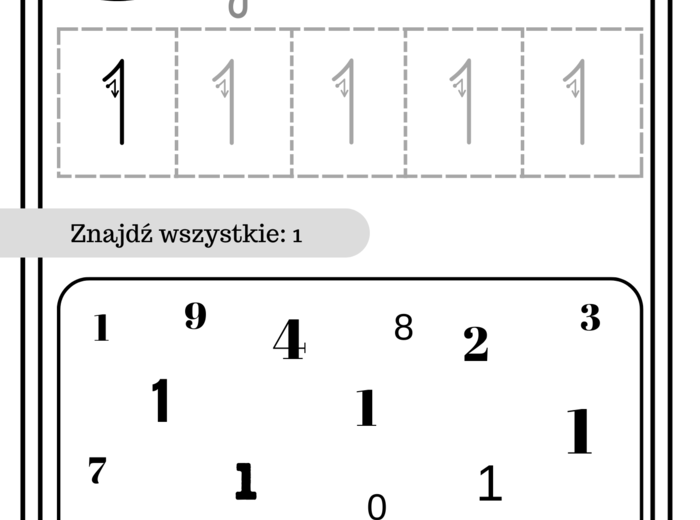 Pisownia cyfr od 0 do 21
