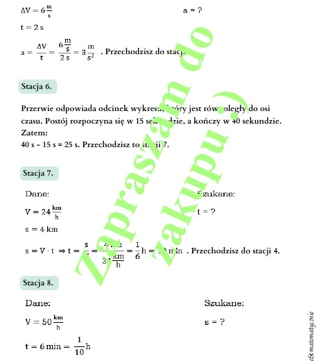 Pomysł na lekcję - stacje zadaniowe: Kinematyka.