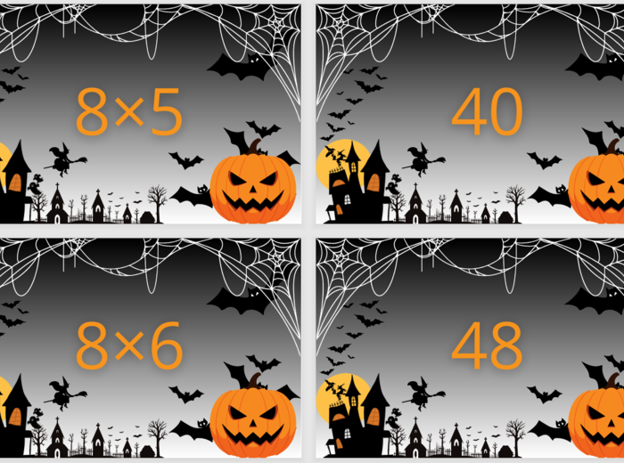 Fiszki - tabliczka mnożenia - HALLOWEEN