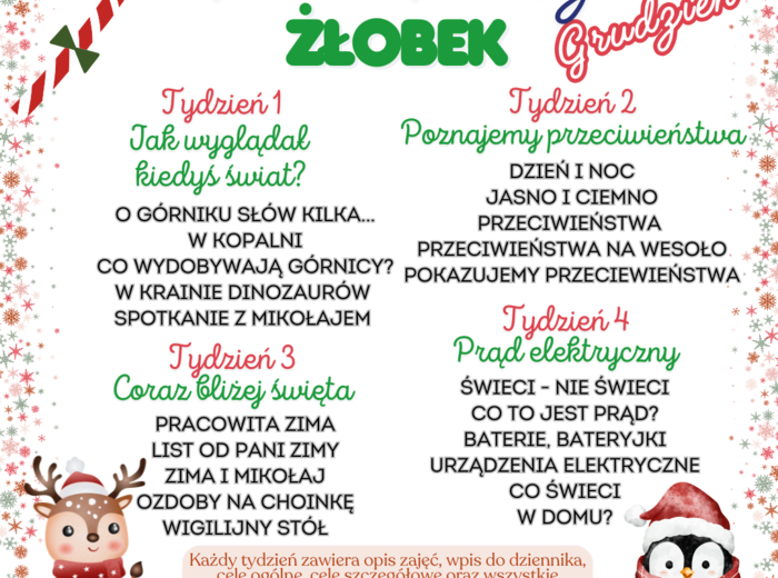 PLAN PRACY ŻŁOBEK - GRUDZIEŃ
