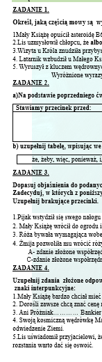 POWTÓRKI PRZED EGZAMINEM. Z BOHATERAMI „Małego Księcia” ANTOINE’A DE SAINT-EXUPÉRY’EGO PRZYPOMINAMY WIADOMOŚCI- INTERPUNKCJA