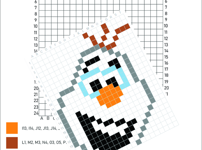 Odkoduj postacie z bajek, Peppa, Minionki, Olaf, Myszka Miki, Snoopy, kodowanie, kodowanka, dyktando graficzne