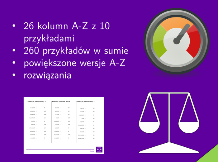 Konwersja jednostek mocy | matematyka | 26 kolumn