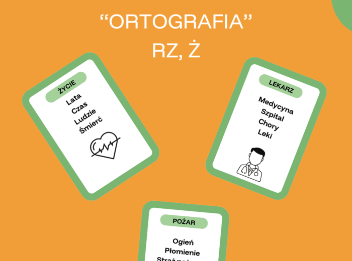 Taboo ortograficzne- rz, ż (zestaw 24 kart)