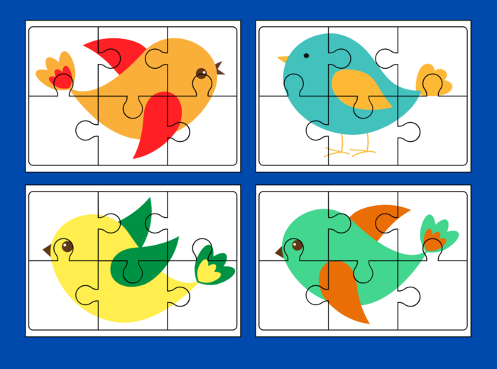 DZIEŃ PTAKÓW – puzzle –EKOLOGIA – wiosna – biblioteka – przedszkole – świetlica – 8 wersji