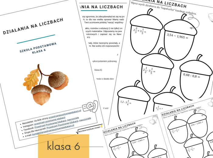 Działania na ułamkach (klasa 6 i 7)