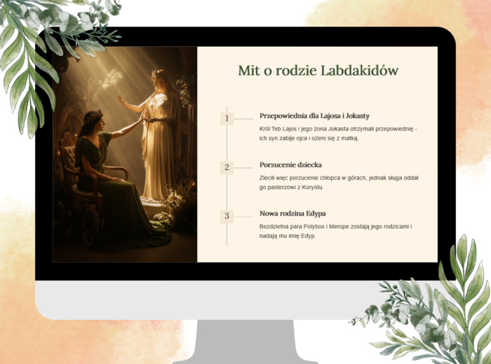 Prezentacja - "Antygona" Sofokles - antyk - bohaterowie, geneza, mit o rodzie Labdakidów, plan wydarzeń, problematyka