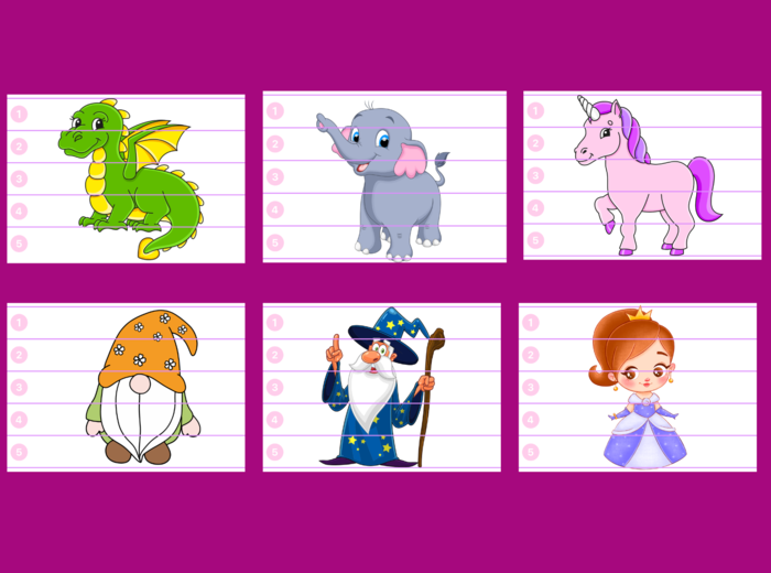 DZIEŃ POSTACI Z BAJEK – PUZZLE – biblioteka – świetlica – przedszkole – 12 wersji