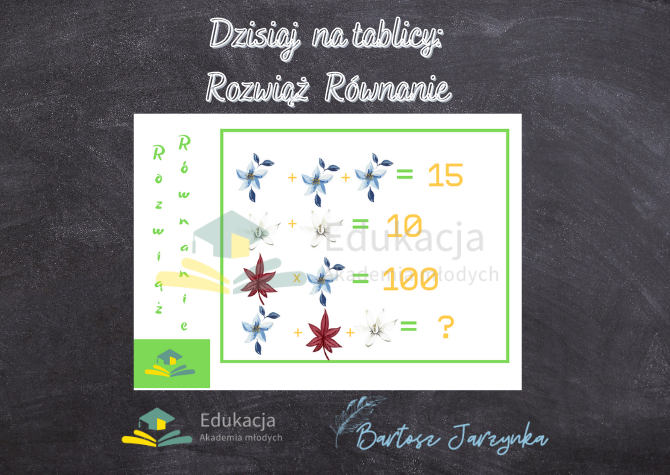 ?ROZWIĄŻ RÓWNANIE?TRZY RODZAJE KWIATA?