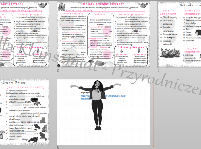 Mini zestaw do tematu „ Sposoby ochrony przyrody”- sketchnotki + karty pracy + gratisowy link do prezentacji multimedialnej niekomercyjnej wykonanej w genial.ly do indywidualnego pobrania i użycia do celów niekomercyjnych. Biologia klasa 8, dział IV „Czł
