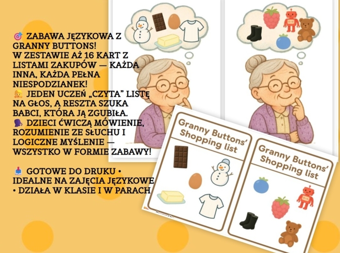 Granny Button Shopping list