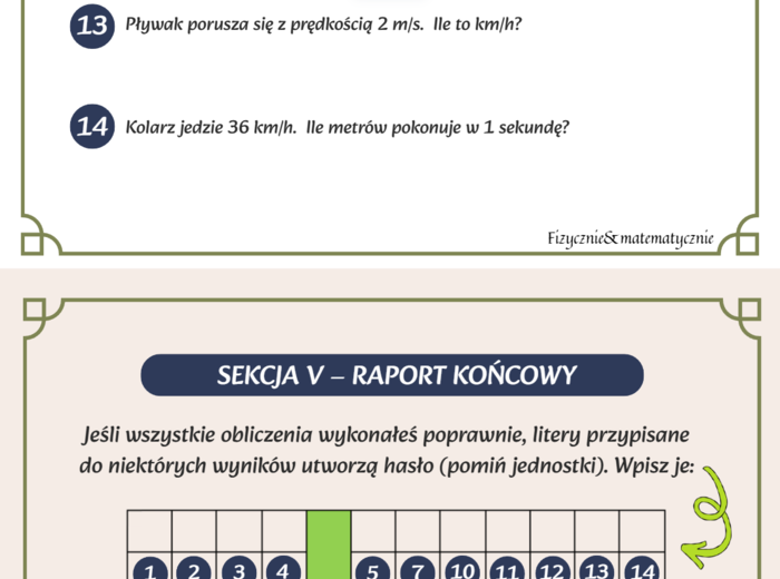 Biuro Kontroli Prędkości - karta pracy|Zamiana jednostek prękości