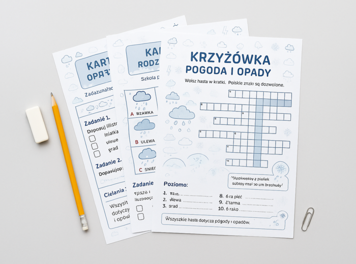 Karta pracy „Rodzaje opadów”