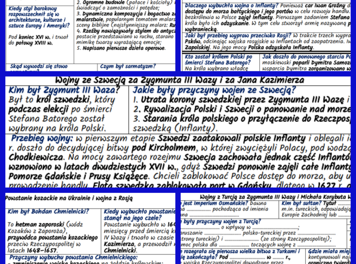 Dzieje i kultura Rzeczpospolitej w XVI–XVII w. NOTATKI