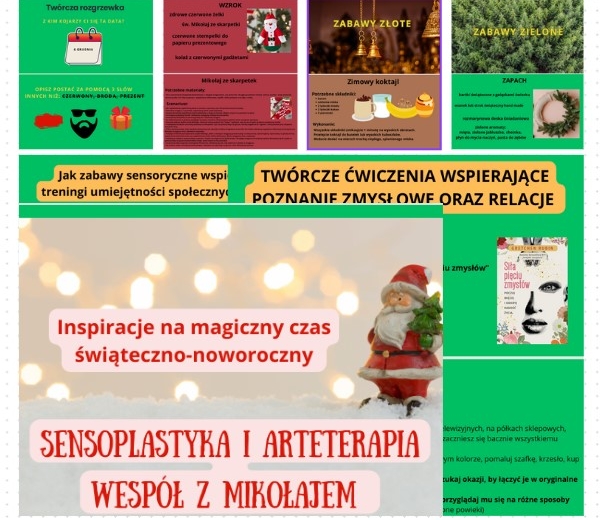 Sensoplastyka i arteterapia wespół z Mikołajem - prezentacja pełna inspiracji