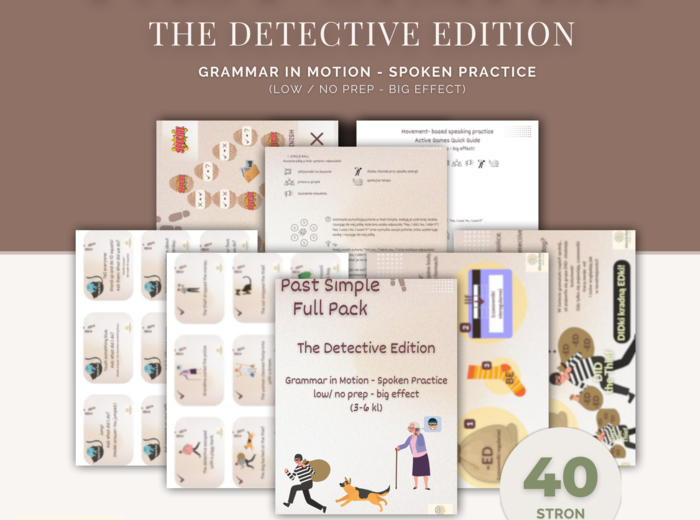 Past Simple w ruchu - kompletna paka gier i materiałów (klasy 3-6) (low / no prep – big effect)