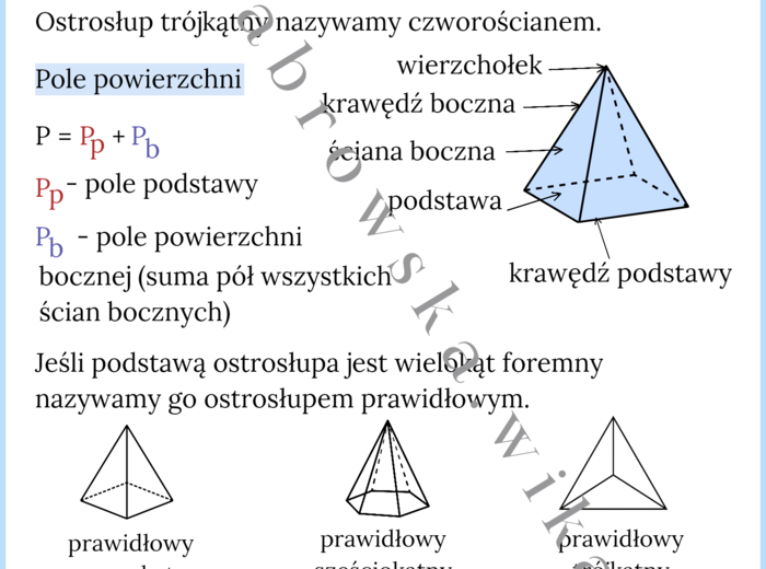 Ostrosłupy - notatka