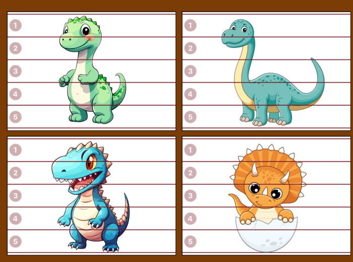 DZIEŃ DINOZAURA - puzzle – biblioteka – świetlica – przedszkole – 12 wersji