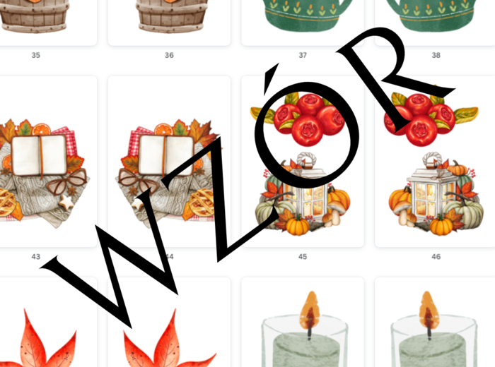 Jesienne dekoracje na okna (dwustronne) i kolorowanki