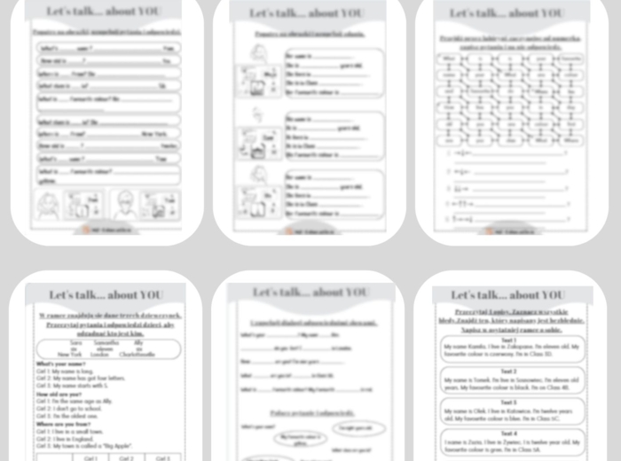Let's talk... about you - Nauka podstawowych pytań w języku angielskim i przedstawiania się